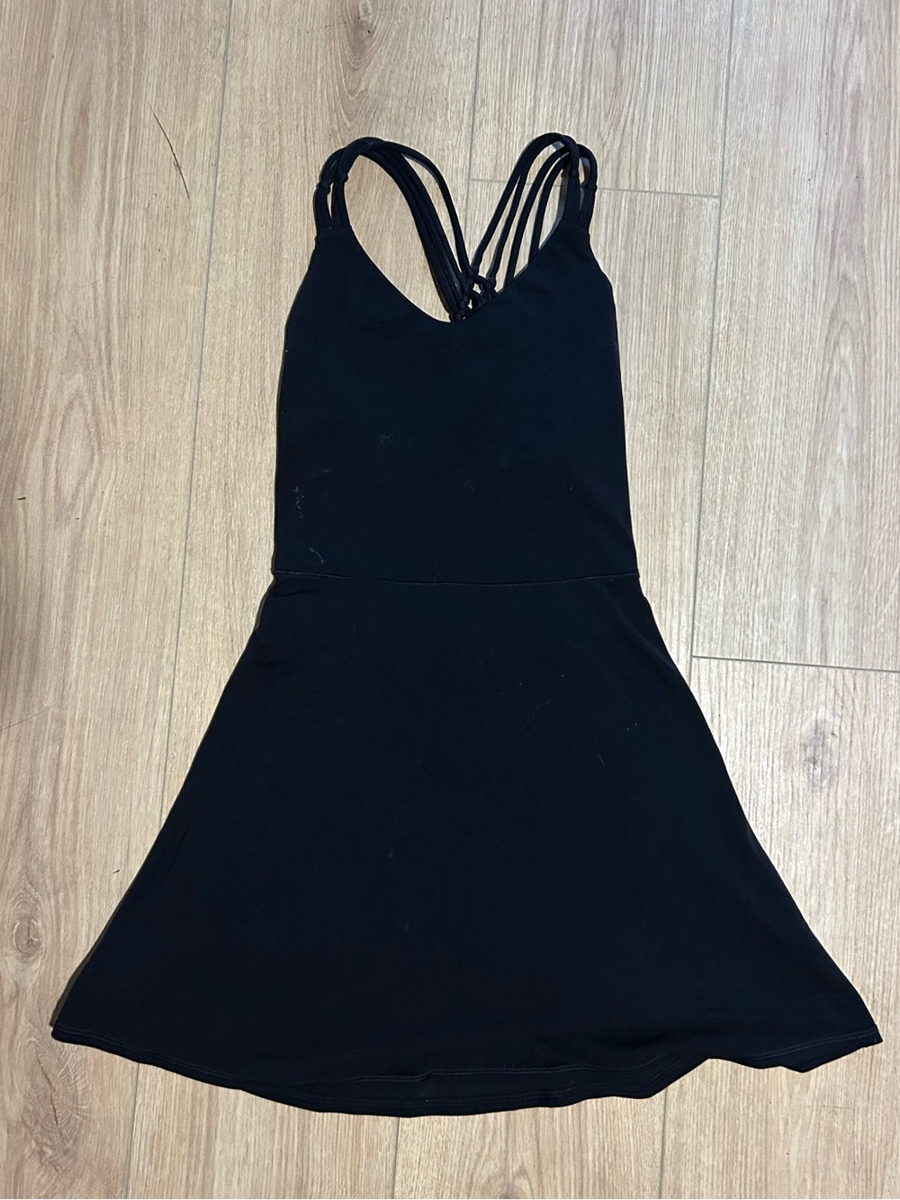 aerie offline macrame black athletic dress